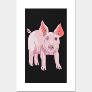 pink pig Posters and Art